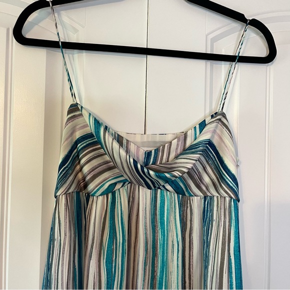 Ann Taylor Loft Striped Satin Flowy Dress Size 6 - Picture 3 of 9